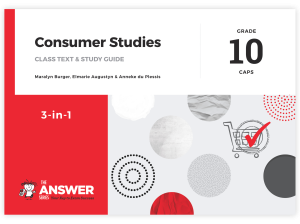 Grade 10 Consumer Studies 3-in-1 CAPS