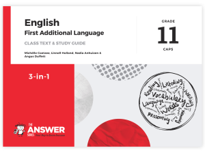 Grade 11 English FAL 3-in-1 CAPS