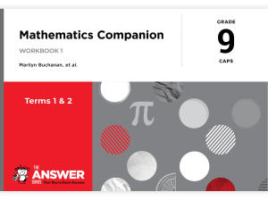 Grade 9 Maths Companion Workbooks 1 & 2 (SET)