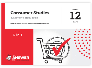 Grade 12 Consumer Studies 3-in-1 CAPS