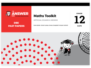 Grade 12 Maths Toolkit: DBE Past Papers