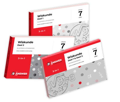 Graad 7 Wiskunde 3-in-1 SET (Deel 1 & 2 + Antwoord Boek)